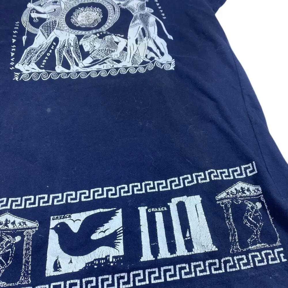 Vintage Greek Mythology Shirt Sz L All Over Print AOP USA Made 90s Single Stitch - Picture 4 of 9